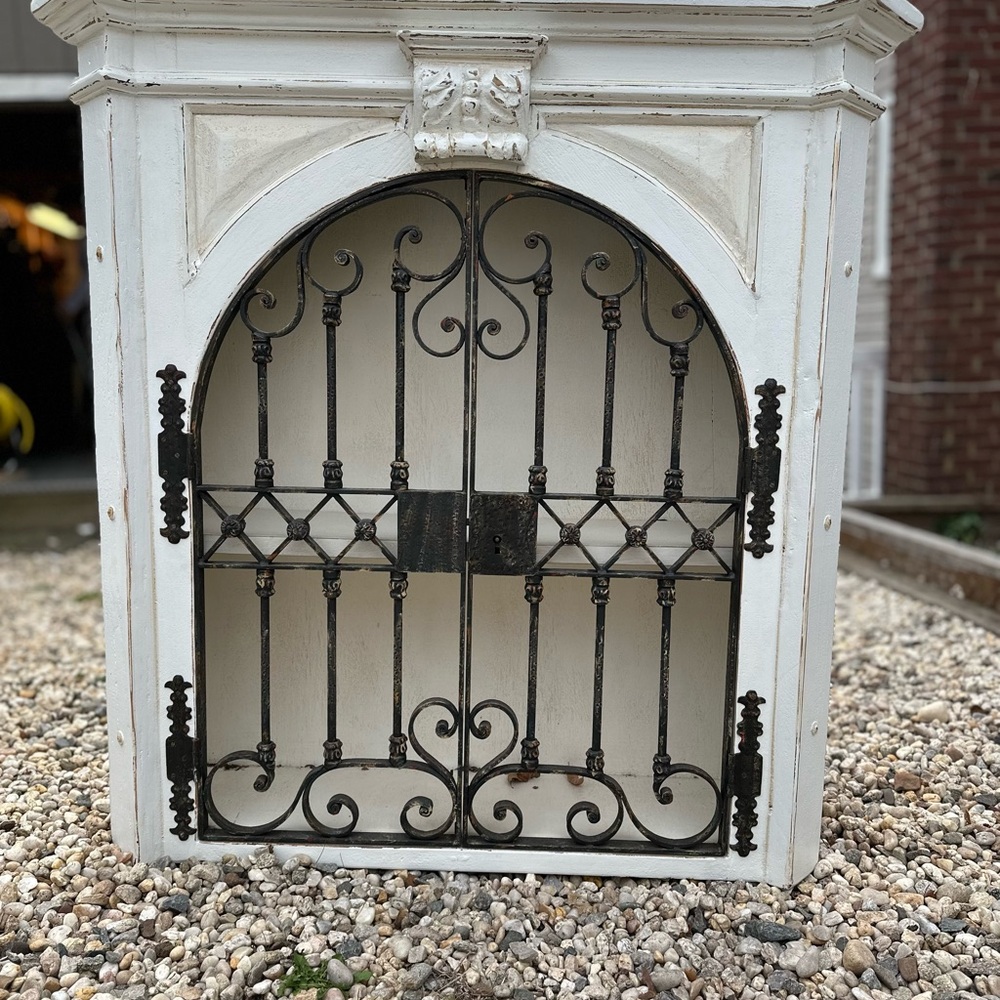 Vintage White and Black Decorative Storage Cabinet